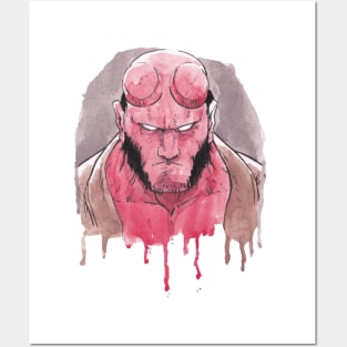 Hellboy Watercolor Posters and Art